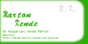 marton kende business card